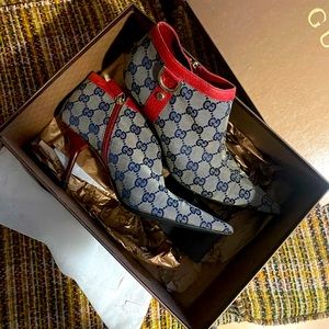 Gucci monogram boots